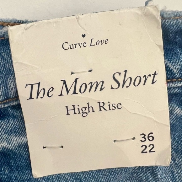 Abercrombie & Fitch Curve Love Mom Short High Rise Med Wash Denim Shorts NWT 36 - Picture 12 of 14